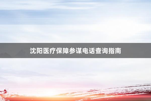 沈阳医疗保障参谋电话查询指南